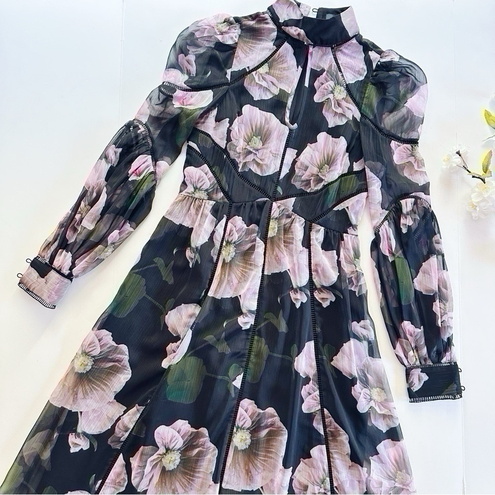 NEW Ted Baker Women’s Pohlley Ladder Trim Midi Dress Size 0 - Picture 7 of 11